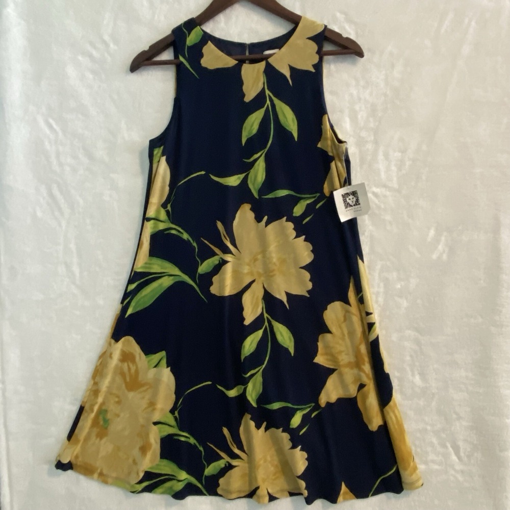 Anne Klein NWT Floral Print Gwen Dress Size 4 Sleeveless A-line
